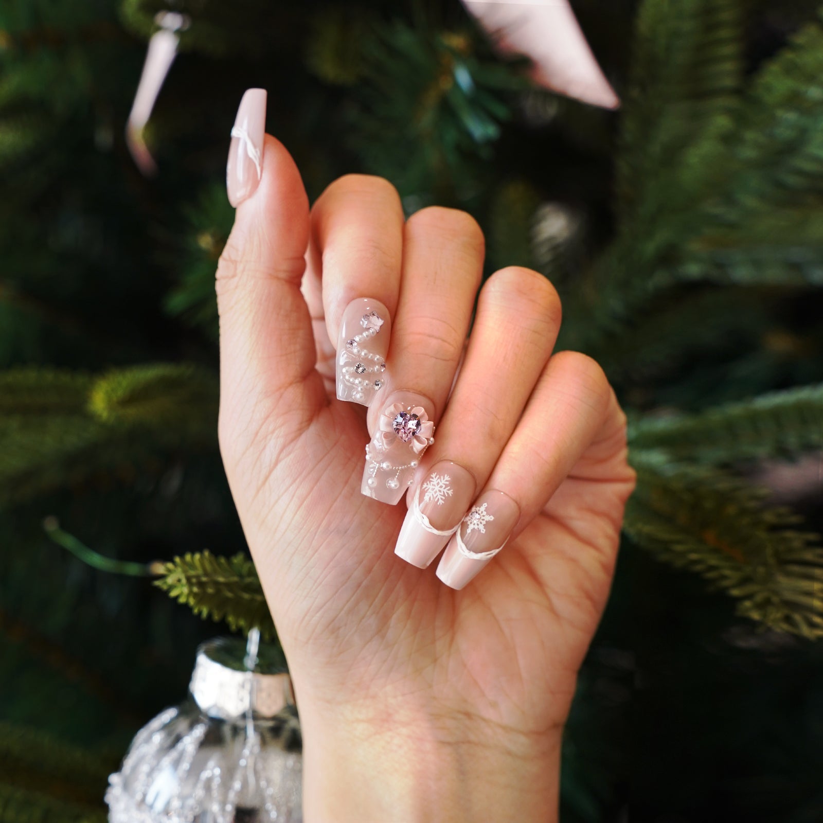 Siva Nail, Winter Glow, Ongles à coller Holiday Luxe