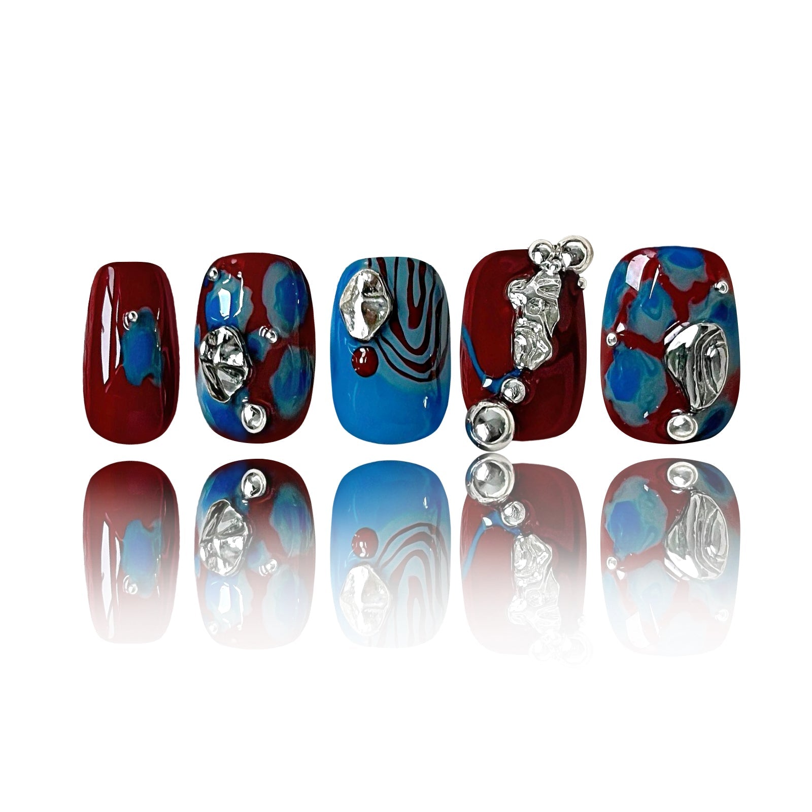 Ongles Siva, tourbillon stellaire, abstrait cosmique, autocollants faits main