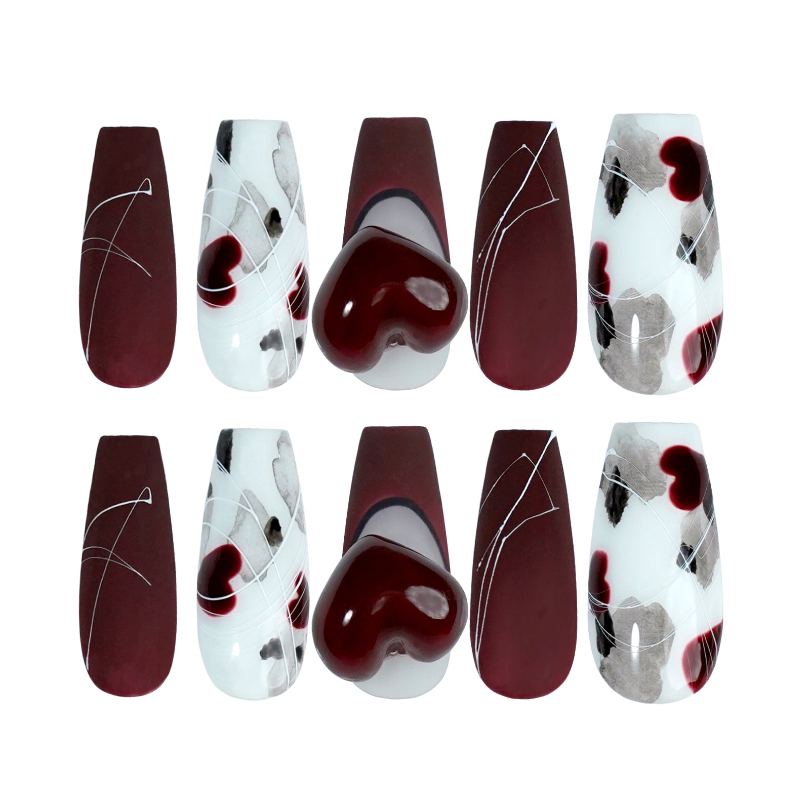 Siva Nail, Crimson Romance, faux ongles pour la Saint-Valentin