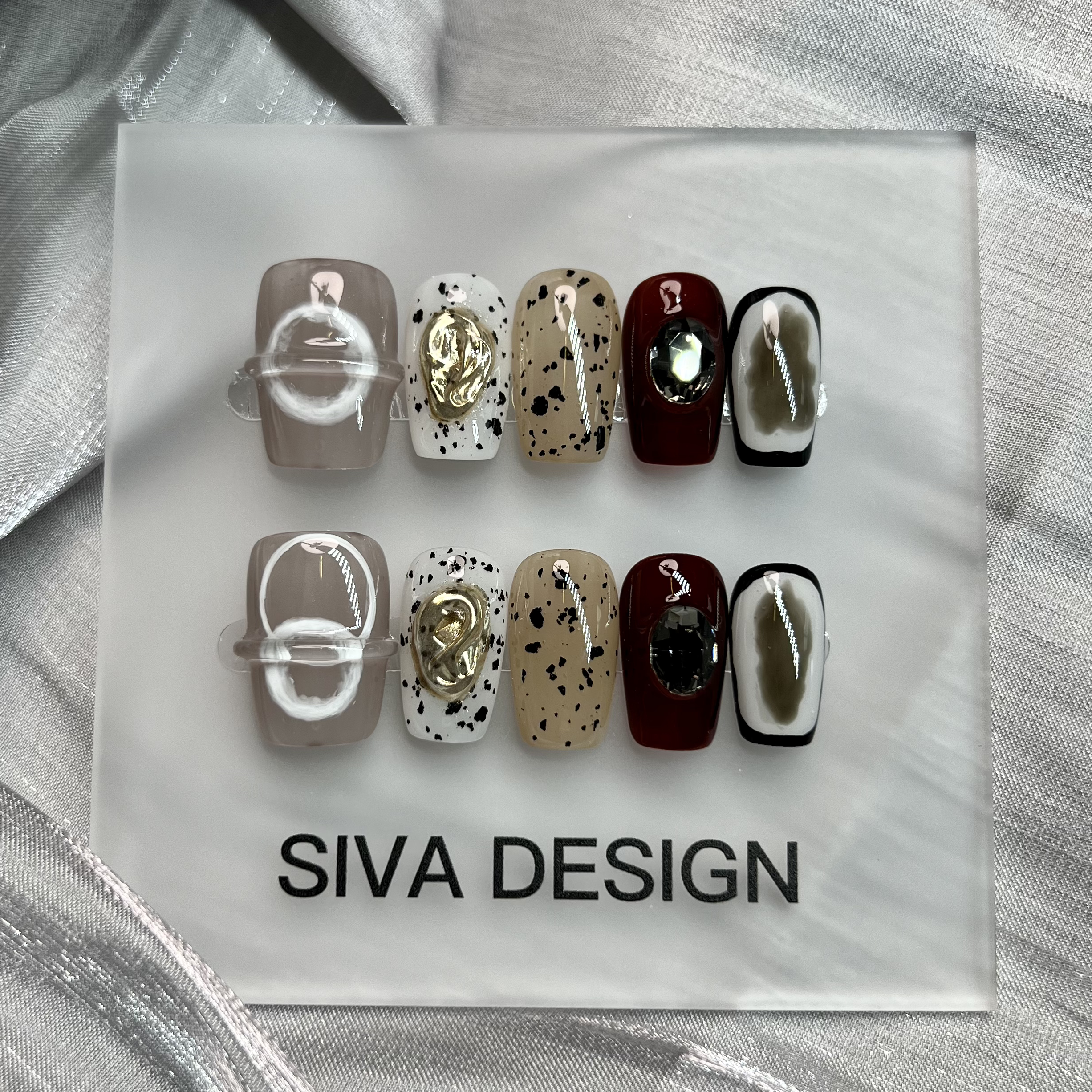 Siva Nail, Scène de luxe, Art moderne, Ongles pressés faits main