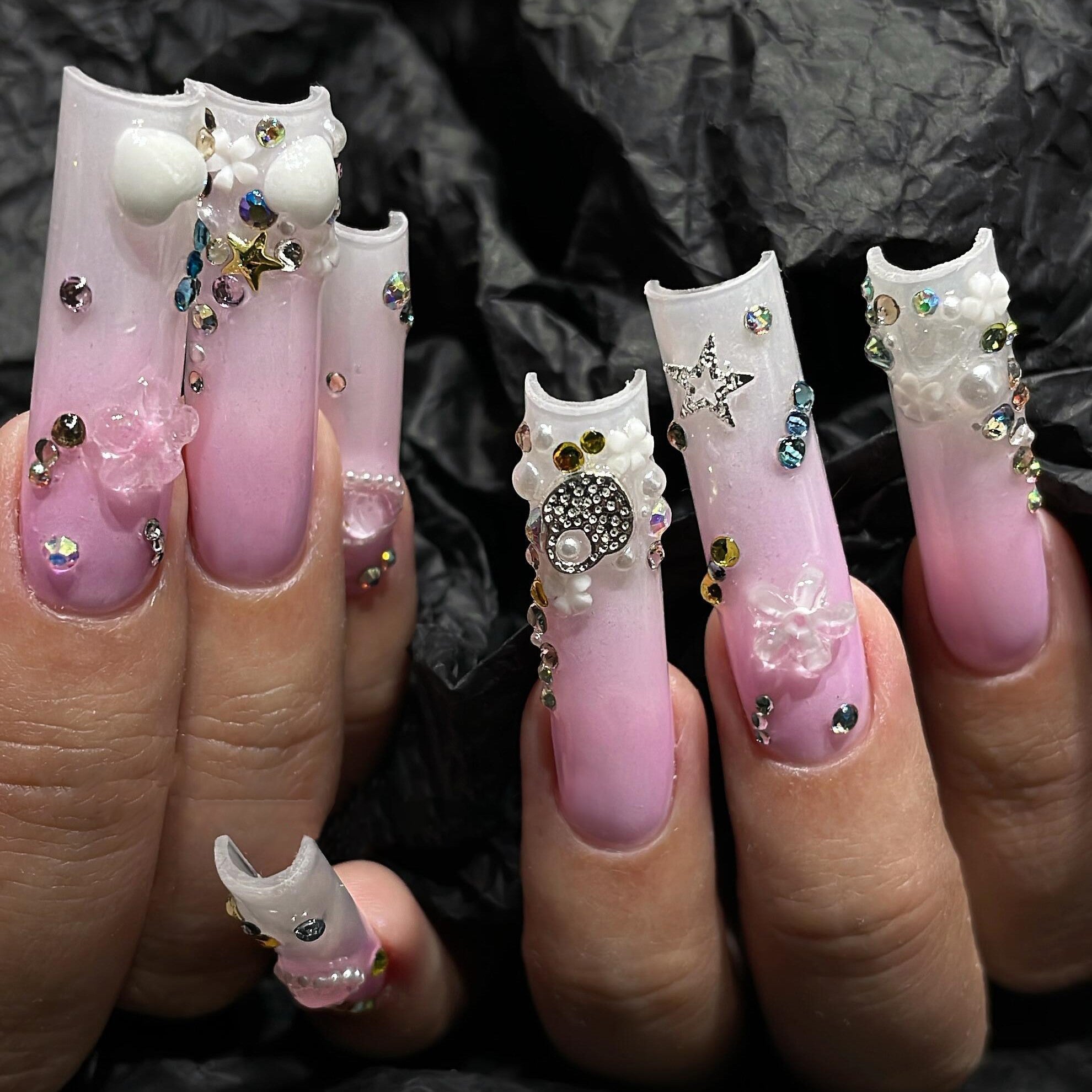 Siva Nail, Princess Promenade, Dreamy Bloom, Ongles à coller faits main