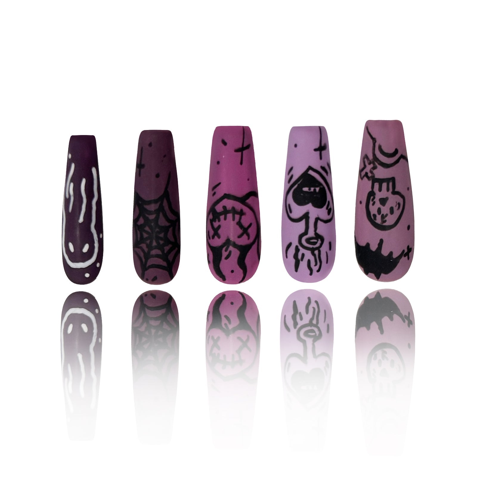 Siva Nail, Glyphes effrayants, ambiance Halloween, faux ongles faits main