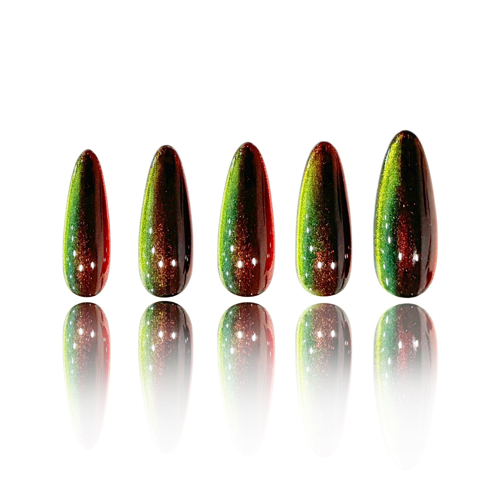 Ongles à coller Siva Nail, Dark Flame, Green Glow