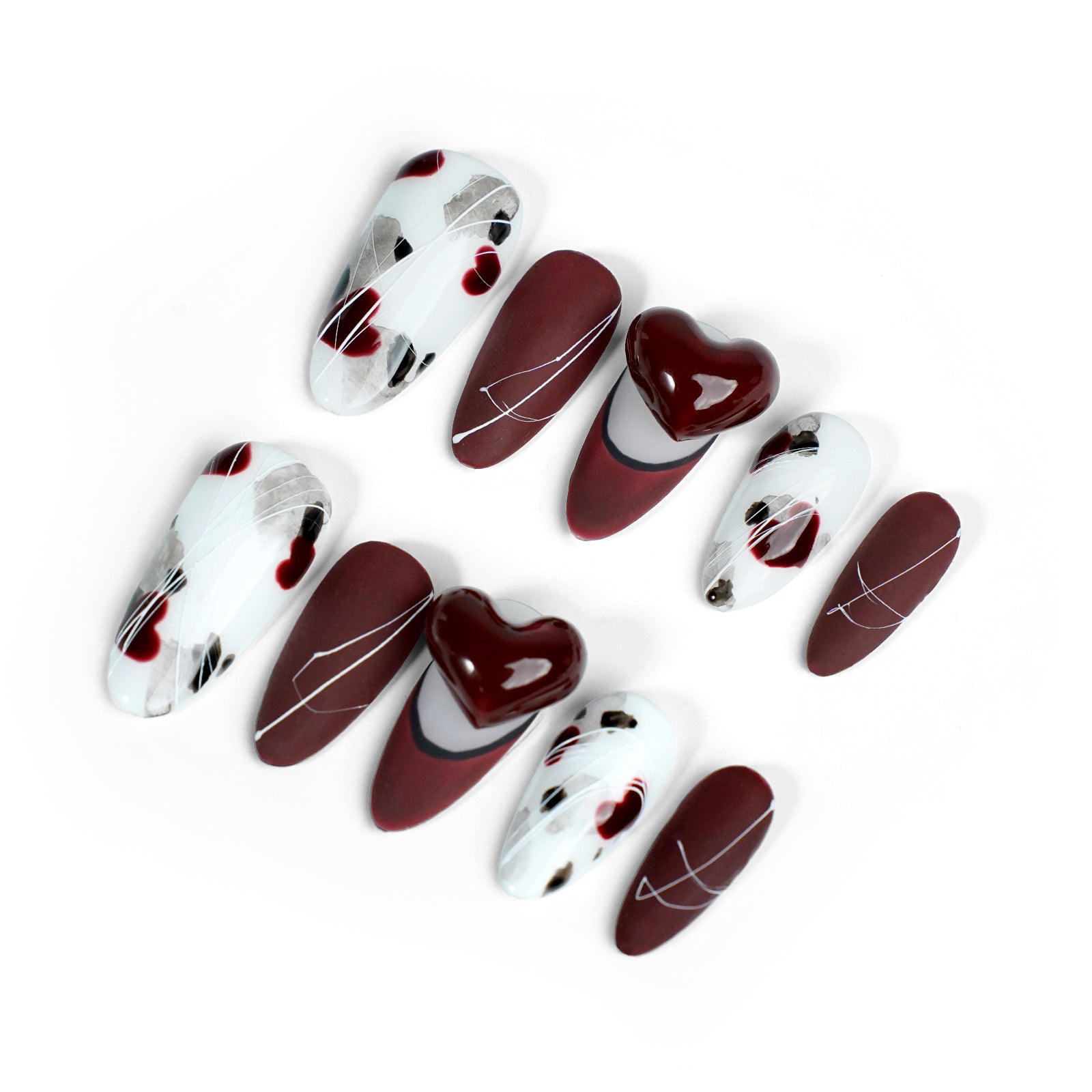 Siva Nail, Crimson Romance, faux ongles pour la Saint-Valentin