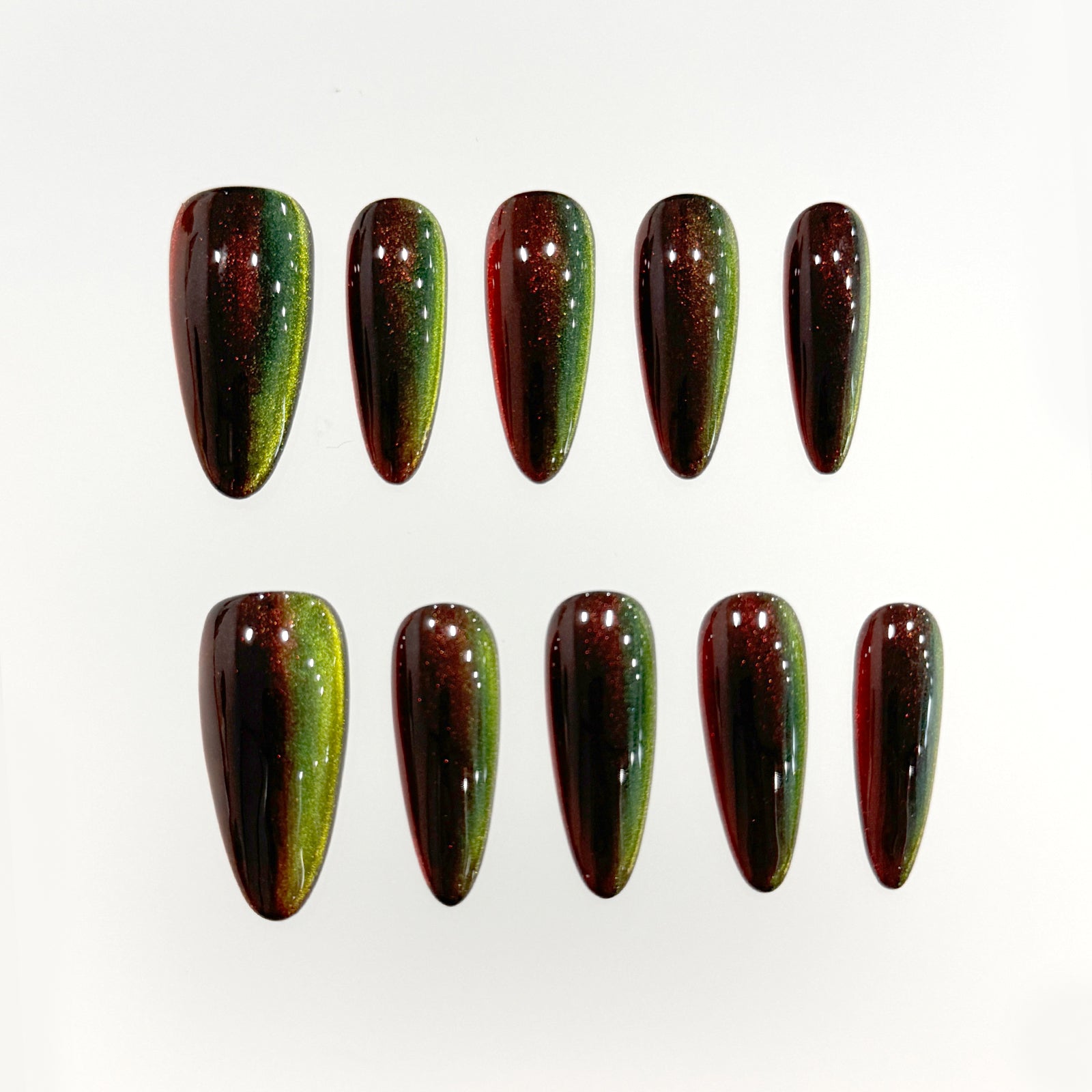 Ongles à coller Siva Nail, Dark Flame, Green Glow