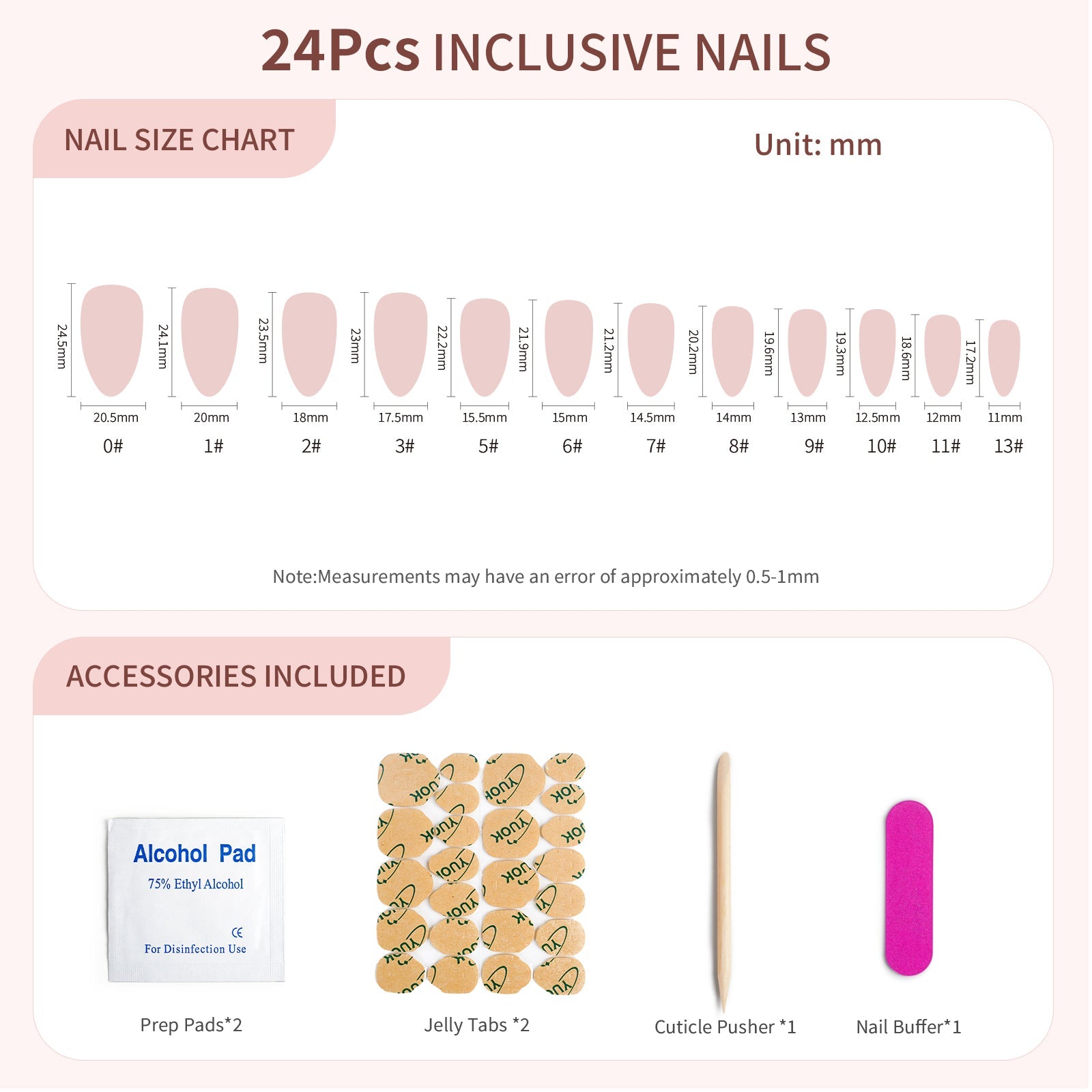 Siva Nail, Radiant Veil, 24 pièces à coller sur les ongles French Tip