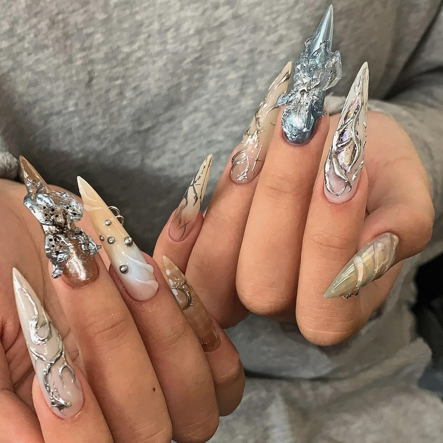 Siva Nail, Forest Metal, Avant-Garde, Ongles à coller faits main