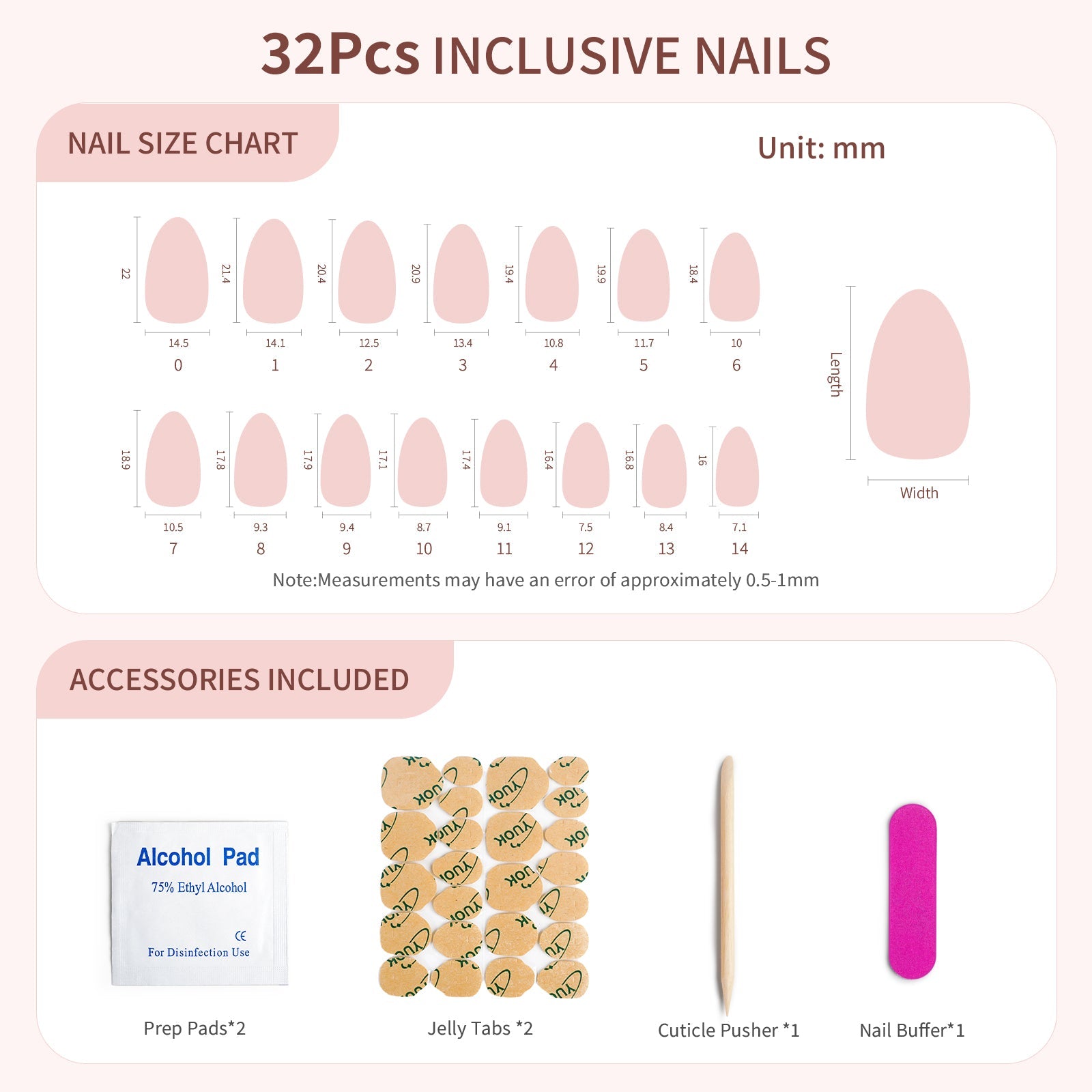 Siva Nail, voile de soie, 32 pièces à presser sur les ongles French Tip