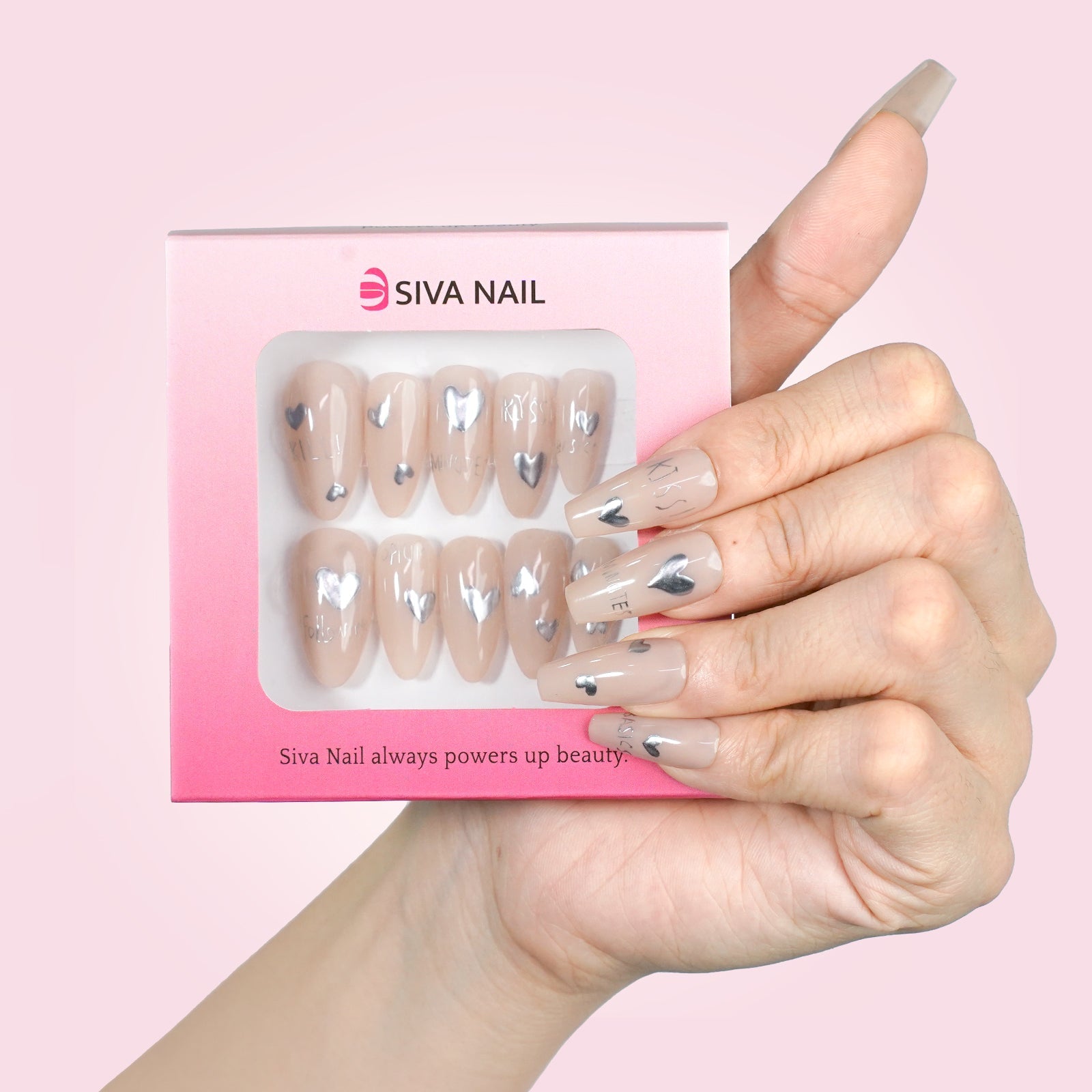 Siva Nail, Silver Romance, faux ongles pour la Saint-Valentin