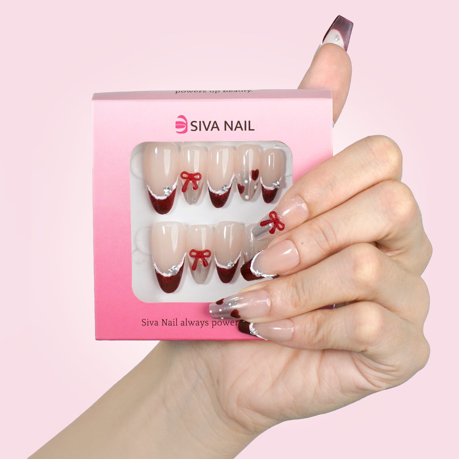 Siva Nail, Scarlet Bow, faux ongles pour la Saint-Valentin