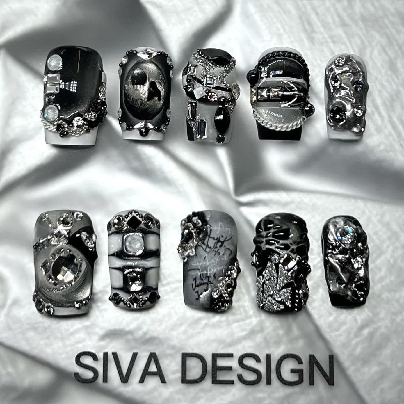 Siva Nail, Ego, ongles à pression faits main de style gothique