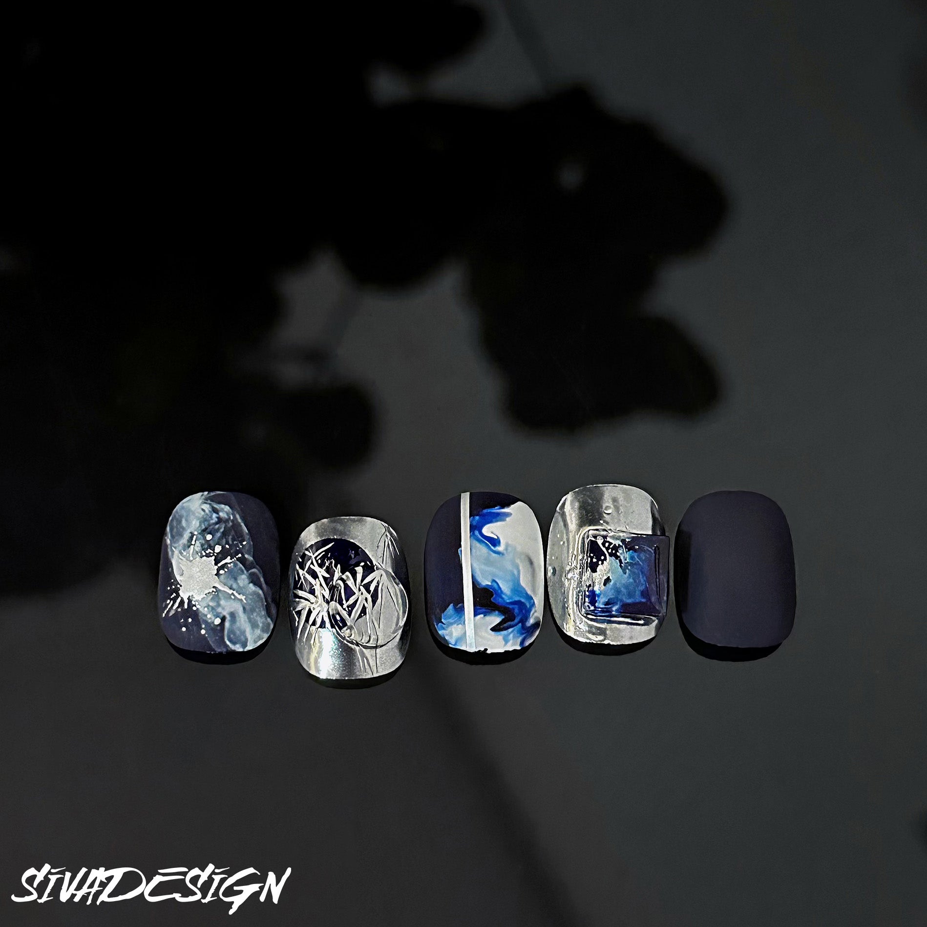 Ongles Siva, Stellar Waves, Galaxy Drift, Ongles à coller faits main