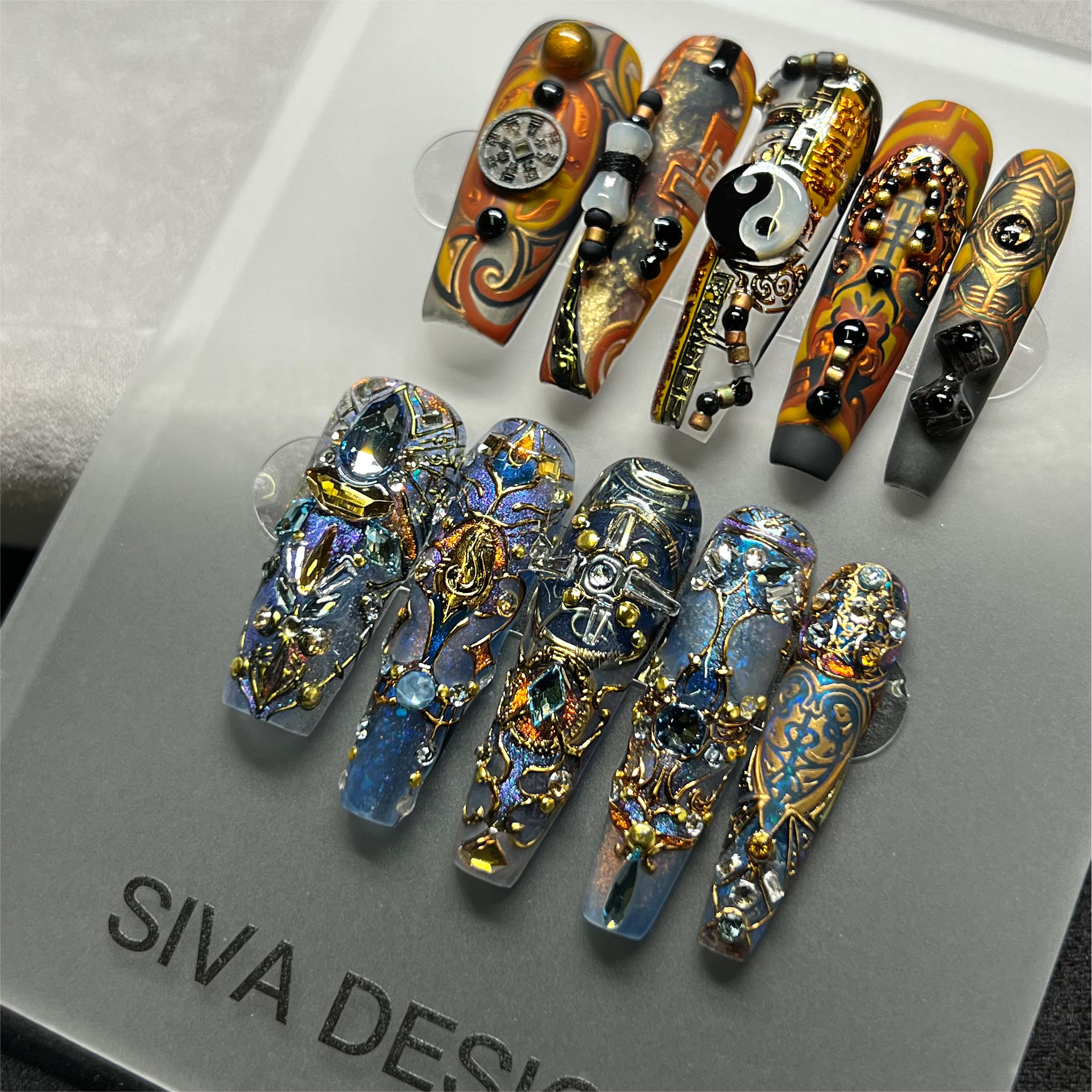 Siva Nail, Yin et Yang, Harmonie artistique, Ongles pressés faits main