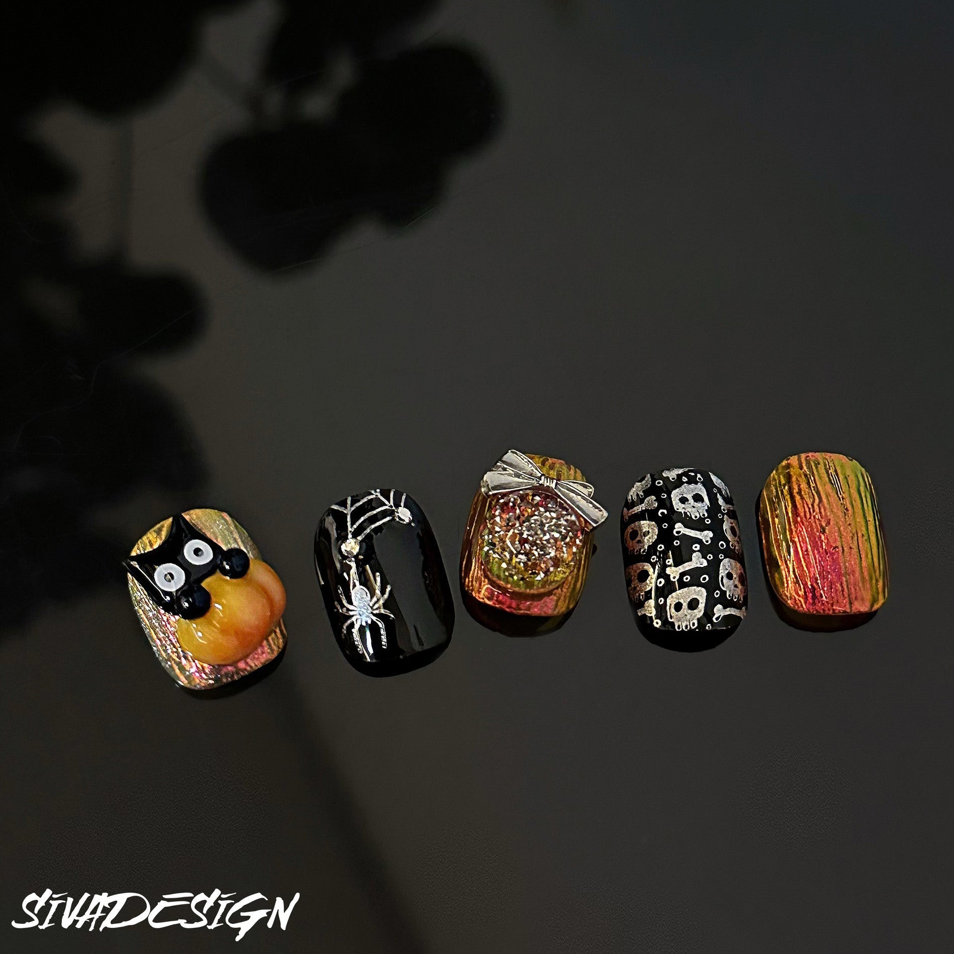 Siva Nail, Halloween, faux ongles faits main effrayants