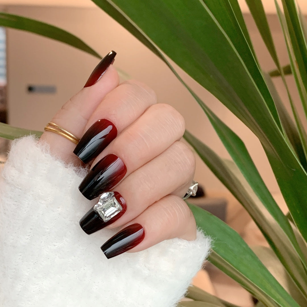 Siva Nail, Garnet Glamour, Luxe Ombre, Ongles à coller faits main