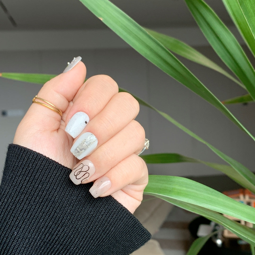 Siva Nail, Pearl Fantasy, Minimal Luxe, Ongles à coller faits main