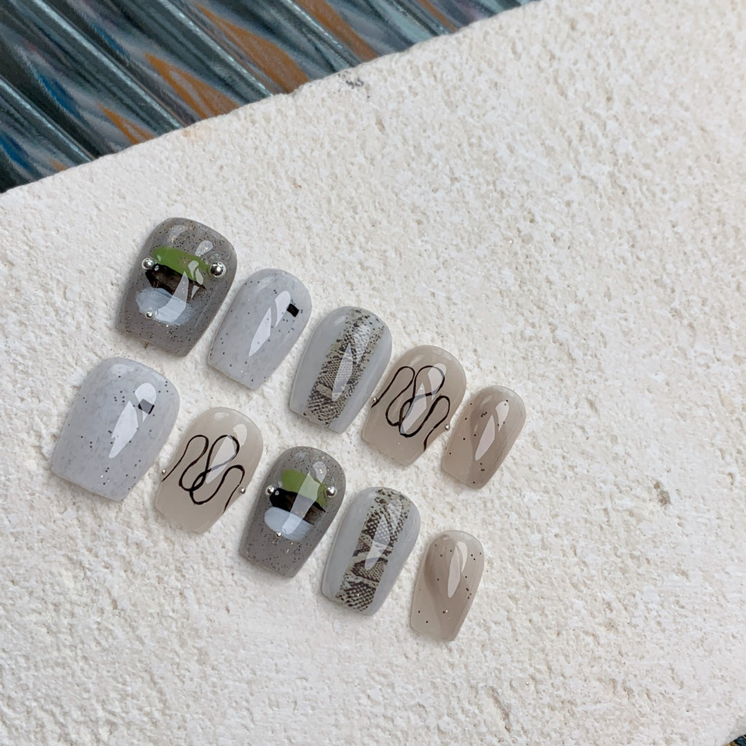 Siva Nail, Pearl Fantasy, Minimal Luxe, Ongles à coller faits main