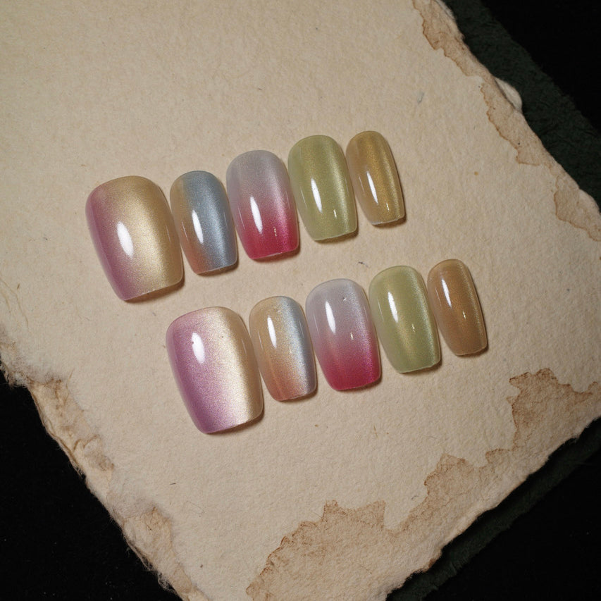 Siva Nail, Ombres soyeuses, Dégradé subtil, Ongles pressés faits main